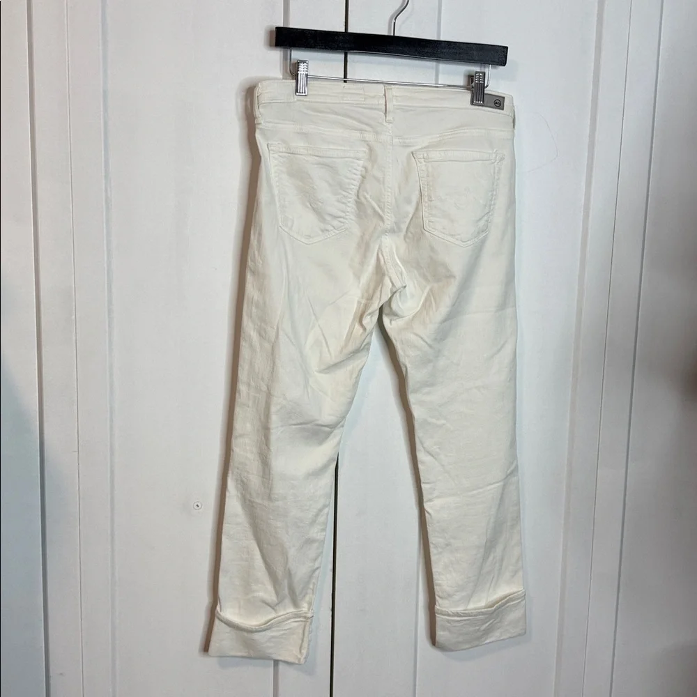 AG Adriano Goldschmied - 31 - White Ivory Denim Cuffed Crop Pants - Picture 4 of 7